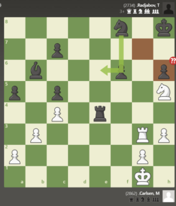 Read more about the article משחקי השחמט הגדולים (7) – מגנוס קרלסן נגד ראדג'בוב